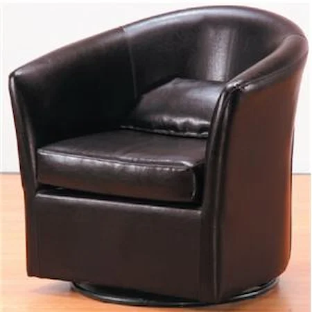 Morris Swivel Chair in Polyurethane Dark Brown